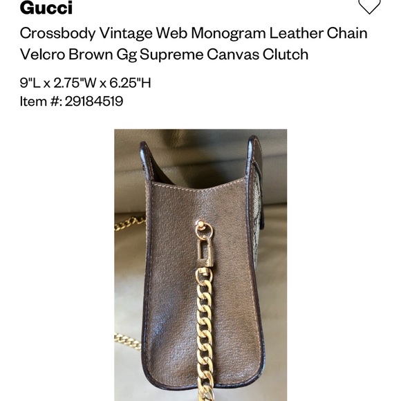 Gucci Web Monogram Canvas Brown Leather Clutch - Picture 4 of 8
